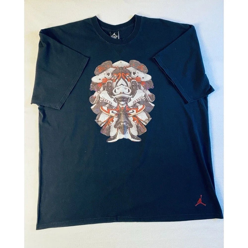 Vintage Y2K Air Jordan Sneakers T-Shirt Medium Jumpman Nike OG Shoe Collage